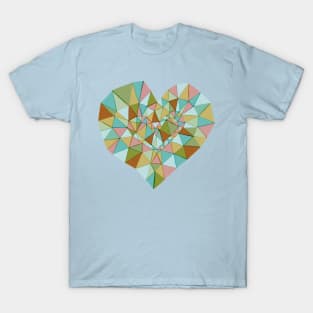 Polygon Geometric Heart Retro T-Shirt